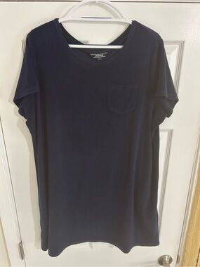 Lands' End Dress Women's Cover Up Swim Navy Blue Terry Cloth Towel 1X